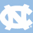 Six distinct visual representations of University of North Carolina branding elements arranged in a , including stylized 'NC' logos and text-based designs