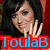 Four- shows a woman with long dark hair in various poses with overlaid text; top-left and top-right display hand gestures, bottom-left has blue text over her face, bottom-right shows her in a black dress