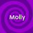 Four identical purple spiral backgrounds with white text reading 'Molly' centered in each quadrant.