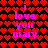 Pixelated text 'i love you mary' in pink letters on a red heart-patterned background with two identical vertical sections.