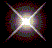 Animated starburst effect with four bright rays on black background, transitioning between circular and cross-shaped light patterns.