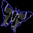 A pixelated butterfly icon with blue and gray tones on a black background, paired with green text reading "Original Icons .com" on a dark green backdrop.