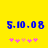 Yellow background with blue text '5.10.08' and five pink star icons below, where the third icon changes from light orange to pink between observations.