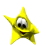 Yellow star-shaped character with cartoon eyes and mouth in various poses