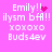 Pixelated pink background with white text and animated heart/sparkle effects on 'Emily!!' in four