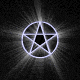 Animated sequence of a glowing pentagram within a circle, transitioning from circular to diamond shape with radiating light effects.
