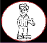 Black-and-white cartoon character in striped shirt and pants, standing with one hand raised in a thumbs-up gesture