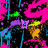 Pixelated image with neon-colored letters 'e', 'l', and 'y' over a black background with pink, blue, green, and yellow splatter patterns.