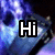 Pixelated blue-toned image with text overlays reading "Hi," "Everybody," and "Who hates me?" across four