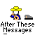 Pixel art character in yellow hat and blue shirt plays guitar, with text changing from 'After These Messages' to 'We'll Be Right Back' across frames.