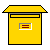 Six yellow mailboxes with white slots and gray roofs arranged in two , showing sequential animation frames of a letter being inserted into the slot