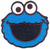 Static pixelated icon of a blue cartoon character with large eyes and an open mouth on white background.
