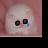 Static image of a small white kitten with black eyes and blue tear on pink background, surrounded by red text blocks reading POOR EMO KITTY.