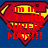 A red and yellow Superman shield icon with red text overlays on a blue background, displaying different phrases across frames.