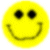Animated contact sheet of 8 yellow smiley face icons with varying facial features and mouth shapes across frames.