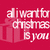 Red background with pixelated white text reading 'aliwanttochristmasbyyou' in three lines, no visible characters or symbols.