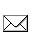Pixelated envelope icon with black outline and white interior, showing sequential animation of a skull emerging from the open flap.