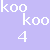 A split-screen contact sheet showing two frames of an animated icon: left frame with purple background and white text "koo koo 4", right frame with black background featuring a yellow mascot, colorful swirls, and the text "Cocoa Puffs" in stylized letters.