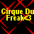 Yellow text reading "Cirque Du Freak" with a heart symbol appears twice on a black background overlaid with red geometric lines.
