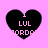 Four black heart-shaped icons on pink background with 'I LUL JORDAN' text, each showing different pixelation levels.