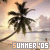 A tropical beach scene with palm trees and a sunset sky, featuring text reading 'SUMMER '05' at the bottom.