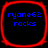 Four identical red-bordered square icons with black backgrounds display blue text reading 'ryone62 rocks' in pixelated font.