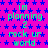 A static image with a bright pink background covered in small blue stars, displaying repeated green text "im planning 2 rock ur world"
