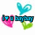 Pixelated icon with pink heart containing 'i' and blue heart, cyan spiral shape above, green checkmark below, and blue text reading 'baybay'