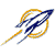 Pixelated icon of a blue rocket with orange accents, angled diagonally upward against a white background.