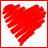 A 5x5 contact sheet of animated frames showing a red heart icon with evolving text from "i" to "i love you" across sequential frames.