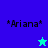 Four display *Ariana* text with star icons on blue and cyan backgrounds, showing color variations between