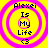 Yellow background with pink concentric circles, black text "Alexei Is My Life <3" arranged vertically, four identical copies in a