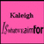 Pixelated pink square icon with dark purple text reading 'Kadagh' above a stylized signature-like word, bordered by darker pink frame.