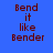 Four display the text "Bend it like Bender" in pixelated brown font against blue, green, yellow, and light green backgrounds