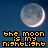 A four- shows a crescent moon against a blue sky with pixelated text reading 'the moon is my nightlight' in yellow and white