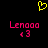 Yellow pixelated heart symbol above two identical pink text blocks reading 'Lenoo' with a small '3' below each, all on black background.