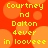 Red background with orange circles and yellow text reading "Courtney nd Dalton 4ever in looveee" repeated twice horizontally.