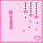 Animated pink of nine with falling star decorations, each displaying a single letter forming 'i love you very much' in stylized pink text