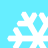 Four white snowflake icons on a light blue background, arranged in a with no visible animation changes