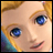 Pixelated anime-style face with blonde hair and blue eyes, next to black background with white text reading 'AnimeIM' and 'com'