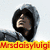 Two side-by-side pixelated images of a hooded figure with dark hair, one showing the face turned left and the other facing forward.