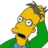 Pixelated cartoon character with yellow skin, large round eyes, and a green shirt, shown in profile view with mouth open.