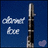 Blue background with a clarinet, cloud-like text, and pixelated phrases including "Hug Me Kiss Me" and "Love me Just don't touch my Clarinet".