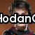 A four- of pixelated character images with overlaid text fragments, each showing a different pose and partial text
