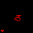 Red pixelated shapes on black background: multiple red hand symbols and heart stacks, with one gray rectangle in bottom-right corner.