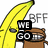 Animated pixel art of a brown cartoon character with a banana, displaying changing text overlays across frames.