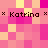 Pixelated of pink and yellow squares with repeated text 'Katrina' flanked by asterisks, arranged in two horizontal