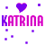 Pixelated animated contact sheet showing multiple frames of a buddy icon with repeated text, hearts, and scattered squares in pink/purple tones on white background.