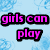Four pixelated display text on colored backgrounds: light blue, white with black outline, purple, and green