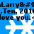 Blue background with white snowflake icons and repeated black text reading "Larry	 Larry	 .Ten. 2011.Ten. 2011 love you. love you.".
